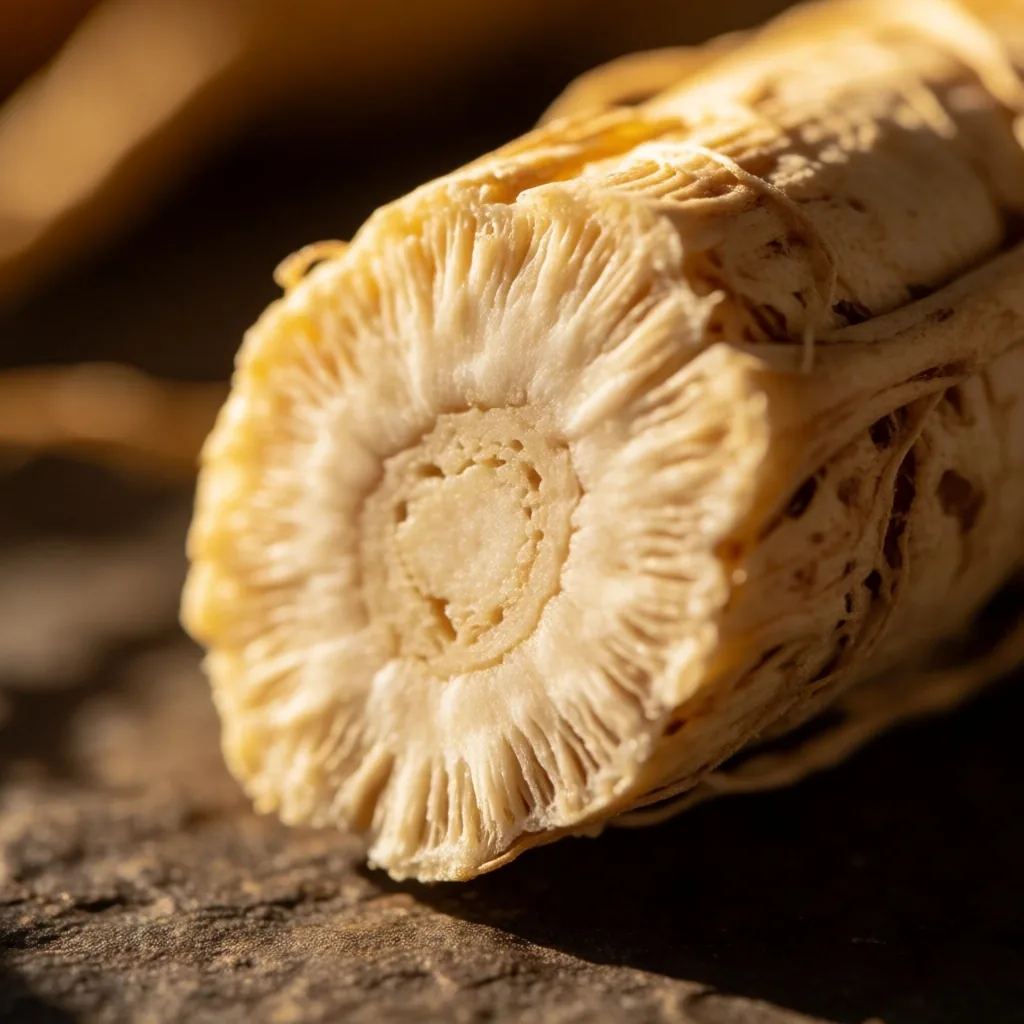 Ginseng root cross-section fibers