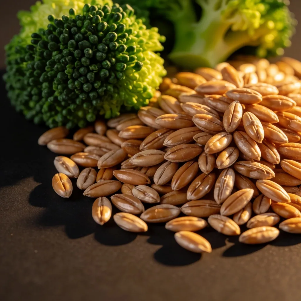 Chromium-rich whole grains and broccoli
