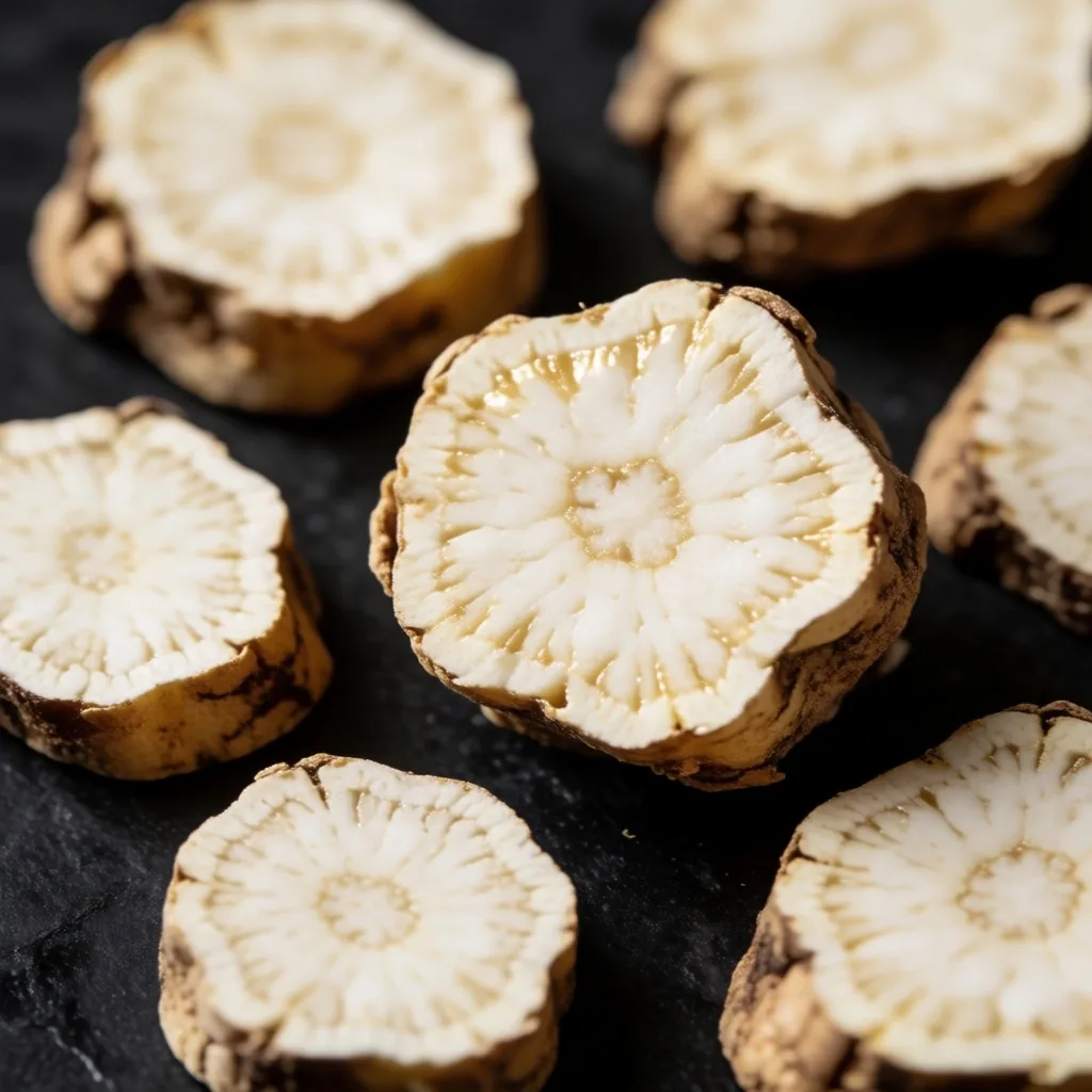 Maca root cross-sections